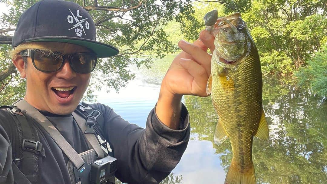 SpaceMonkeysのインスタグラム：「真夏のエビ食いバスは小さくても太い！  #バス釣り #魚釣り #魚 #ブラックバスバス #アウトドア #夏 #bassfishingismylife  #bassfishingnation」