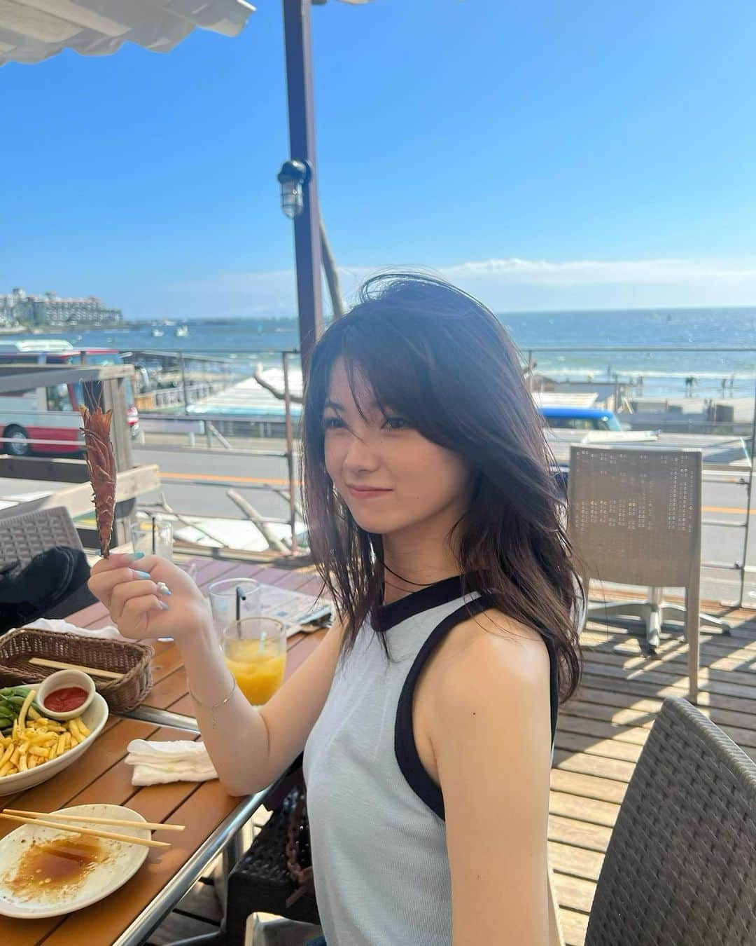のインスタグラム：「高校の友達とBBQ!☀️夏だいすきだ〜」