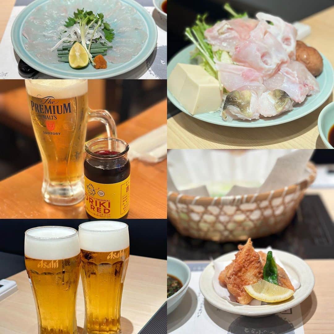 Atsukoさんのインスタグラム写真 - (AtsukoInstagram)「昨日の飲みと木曜日のフグ  昨日は @sushitooden_ninoya_funabashi にのやさんに。 寿司トおでんのお店 1度行ったみたくて行ったけど美味しかった！ 1日5食限定の中トロ3貫、食べたくて行ってすぐ注文したらお腹いっぱいになって他にあんまり食べられなくなったけど、時間置いたら食べられた🤣 ビールに始まり、獺祭スパークリングからの熱燗からのハイボール。めちゃくちゃ飲んでから、二次会へ。  カネゴンと合流して、ネオ居酒屋へ移動。 @anataniaitakute2022  ここは肉まぶしが有名みたいだけど、まぁ食べられないので、つまみとお酒で。 最後ラーメン食べたくて、日高屋行ったら、23時回ってんのに満席www 仕方なく別の店でラーメンとハイボール飲んで帰りました。 昨日も沢山飲んだなー  最後電車走って乗りたかったのに、目の前でドア閉まるし、一緒に帰った人は乗れてるし、電車乗り過ごすしwww まぁ安定だったけど🤣 楽しくてよかったー  2枚目はこないだのフグ ストーリーも乗せたけど、夏なのでやっぱり冬ほどお店混んでなかったけど、フグ美味かった♡ フグからのトリキwww 眠過ぎて途中記憶飛んだけど、ラーメン食べたら復活した🤣 最近〆ラーにはまっておるw 太らんように気をつけねば😂  @sahokatsuki @topimaru1348  thanks!  #にのや#あなたに会いたくて#とらふぐ亭」8月20日 8時17分 - sakuracafe001