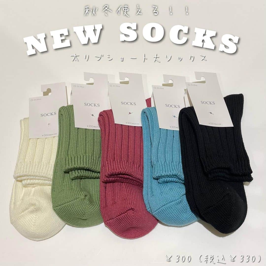 3COINS lN LUMINEのインスタグラム：「皆さんこんにちは☀️ 3COINS+plus大船ルミネウィング店です！  みなさま、秋になる準備はできていますか？？本日は秋冬に使いやすい靴下をご紹介致します！  ◎太リブショート丈ソックス 　size : 23〜25cm 　price : ¥300（税込¥330） 　color : ivory・pink・green・blue・black  しっかり目の素材で、色味もくすみカラーの5色展開でとっても可愛いです！！✨  是非店頭にてご覧くださいませ💌  ⚠️店舗によって在庫状況は異なります  #3COINS#3coins#スリコ#スリコ購入品 #スリコ商品 #スリコパトロール#スリコ靴下#靴下#秋冬#秋物 #スリーコインズ#スリーコインズ購入品」