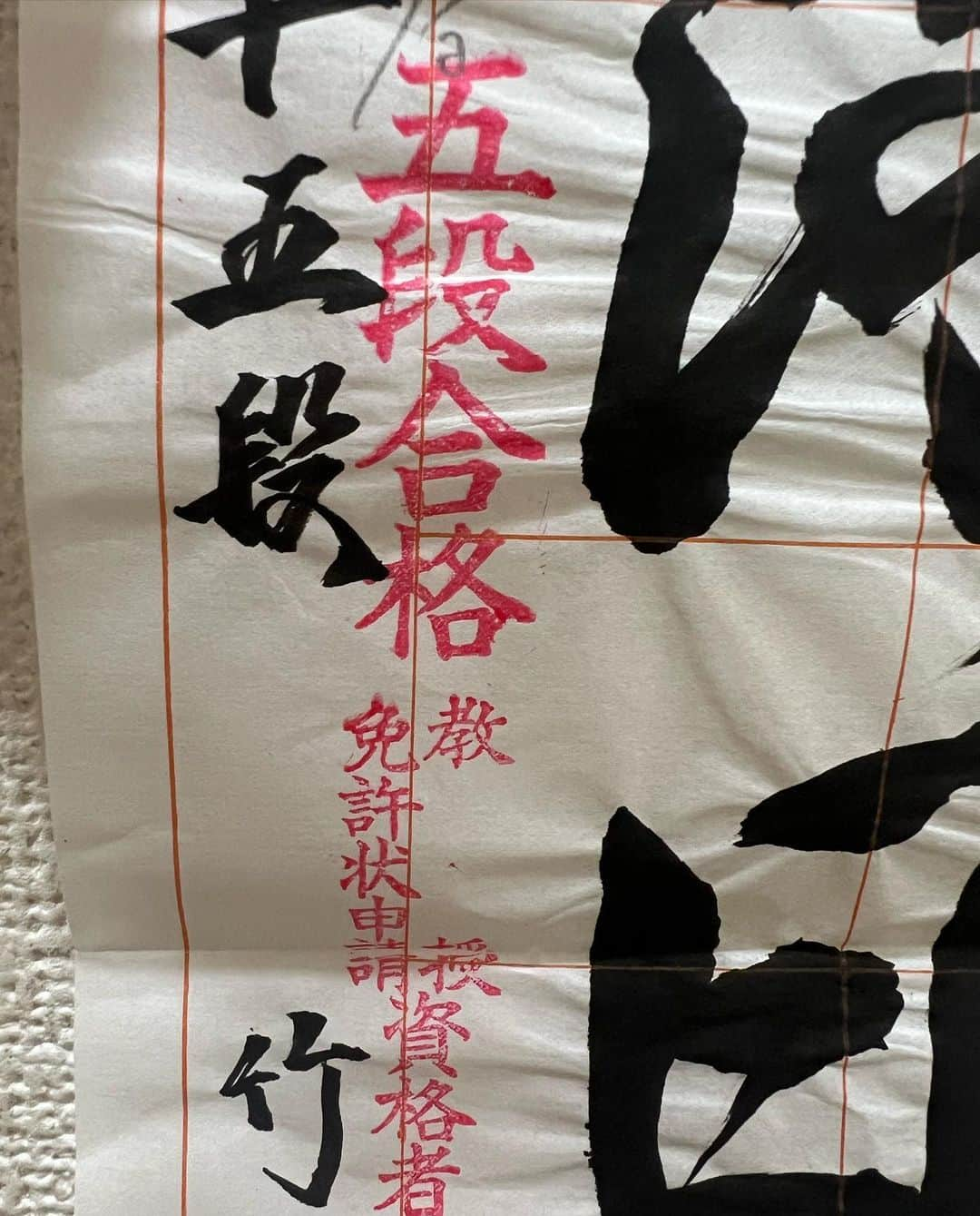 竹内朱莉さんのインスタグラム写真 - (竹内朱莉Instagram)「遂に五段に上がりましたー！！ 目標だった教授免許の資格が取れました✊ これで全ての資格が取れたので誰でも教えられるようになりました😁✌️ 長い道のりでしたが無事に取れてよかったー！！！  日本習字やってる、やってた人なら分かると思うけど観峰賞も取れたぜ😎👍  #書道 #五段 #観峰賞」8月20日 12時49分 - akari_takeuchi.official