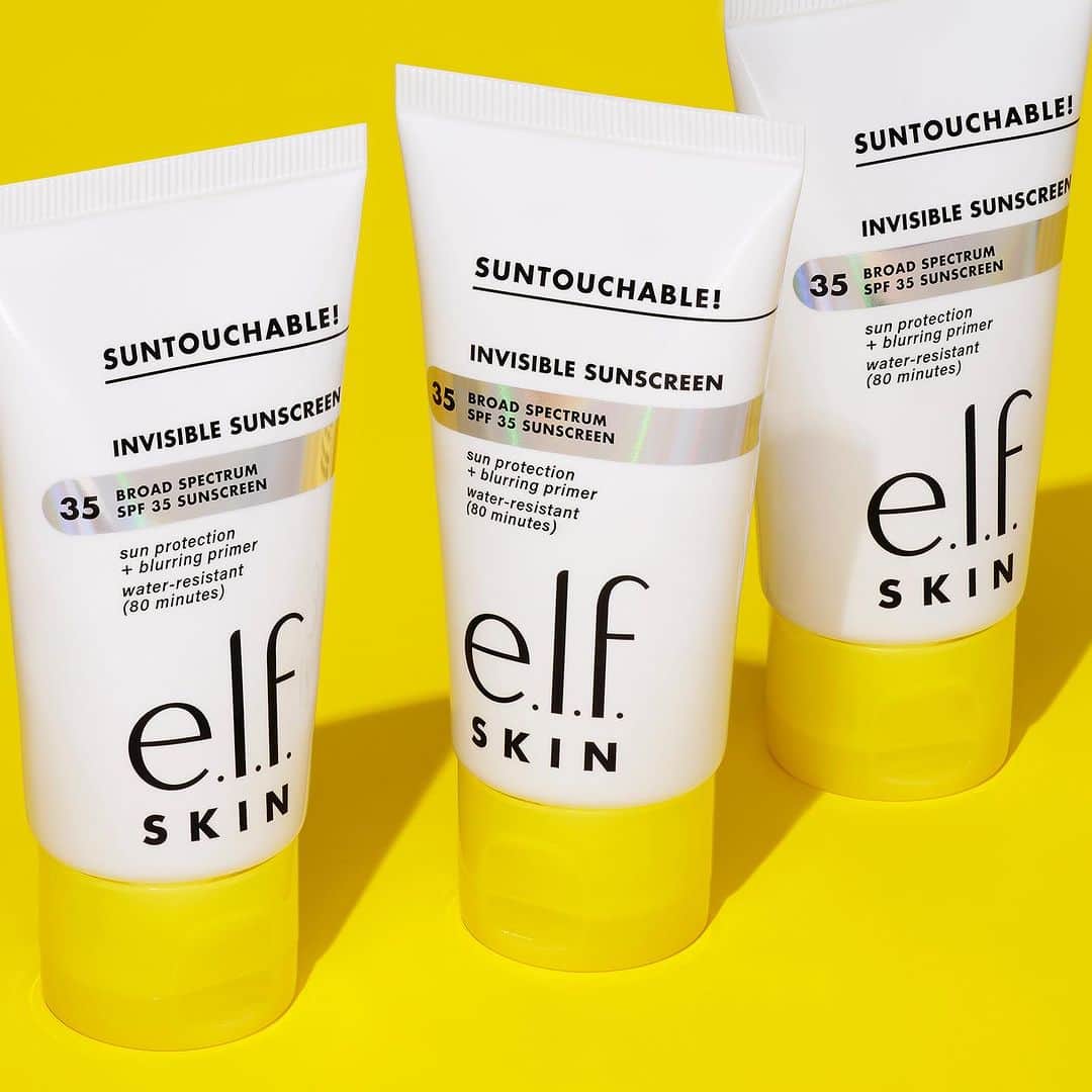 e.l.f.さんのインスタグラム写真 - (e.l.f.Instagram)「Suntouchable! Invisible SPF 35 is the ✨clear✨ choice when it comes to sun protection! ☀️  Why you'll love it: 💛 Invisible face sunscreen with broad-spectrum SPF 35 💛 Velvety gel formula with no white cast or greasy feel 💛 Blurring primer that grips makeup for long-lasting wear 💛 Water-resistant and fragrance free   Tap to shop for $14 on elfcosmetics.com🤩  Also available at @ultabeauty @targetstyle @cvspharmacy   #elfcosmetics #eyeslipsface #elfingamazing #crueltyfree #vegan」8月21日 0時13分 - elfcosmetics