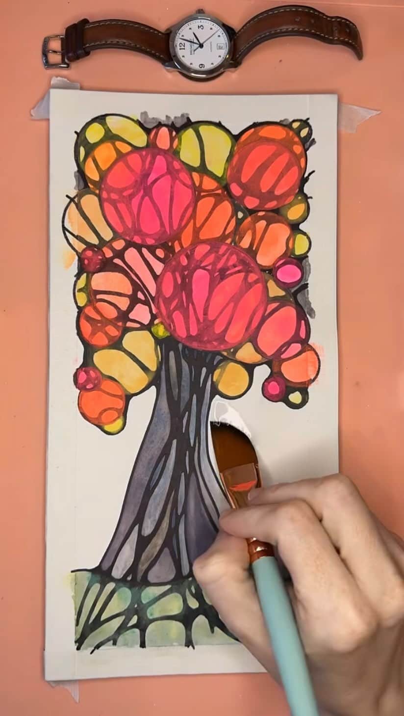 ブライス・ダラス・ハワードのインスタグラム：「I’ve been painting for a year now and typically I approach everything casually, but recently I’ve asked family members what I can make for them and the requests have invited me to step WAY outside of my comfort zone. ⁣ ⁣ These are 5 ahas I had while painting a rainbow tree for the first time: ⁣ ⁣ ➡️ 1. Making something as a gift for someone else can turn into AN EVENT! ⁣ ⁣ For my sweet baby sister @paigecarlylehoward, I wanted to paint a rainbow tree 🌈 And of course, I had epic aspirations. (Whenever I have the chance to express how much someone means to me, naturally expectations go through the roof.) I had no idea how to start, but It. Was. Happening. ⁣ ⁣ ➡️ 2. Facing the blank page with no idea where to start? Research. ⁣ ⁣ For me, I use research as a way to understand what inspires me and I follow those clues. Recently, I’ve followed those clues to 2 very different places: my local library where I can check out their extensive collection of art books. And Instagram:) I love the online watercolor community where countless professional artists generously share their techniques and tips.⁣ ⁣ For this rainbow tree, I followed @andrea.nelson.art’s tutorial step by step, so thank you Andrea for making it so easy! (Follow Andrea for inspiration for simple, beautiful, and therapeutic projects. My favorites are when she does neurographic art.)⁣ ⁣ ➡️ 3. Embrace the power of “a study” (an artsy way of saying “do a rehearsal run”)⁣ ⁣ Doing this helps me feel more secure in my plan before going forward with the larger piece; it also allows me to see what I wanted to capture… and avoid. ⁣ ⁣ ➡️ 4. Enjoy creative curiosities that sneak up on you as you age. It could be photography or cooking, gardening or bird-watching… whatever it is, if it brings you happiness, OWN IT! ⁣ ⁣ It doesn’t have to earn you money to be worth your efforts. Being able to set time aside to be creative is a privilege, but that doesn’t mean you should feel guilty. And if you do feel guilty, create something as a “gift” for someone else. You’ll feel less selfish;) Trust me.⁣ ⁣ ➡️ 5. (inspired by my little sister) “Rainbow” is a color. It may be the best one.」