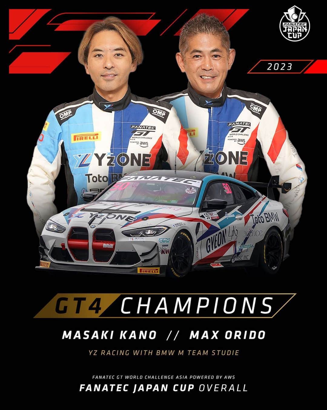 織戸学さんのインスタグラム写真 - (織戸学Instagram)「CHAMPIONS! Masaki Kano and Max Orido win Okayama Race 2 to seal the Fanatec Japan Cup GT4 title.  #GTWorldChAsia #FanatecGT #JapanCup #GT4」8月20日 16時03分 - maxorido