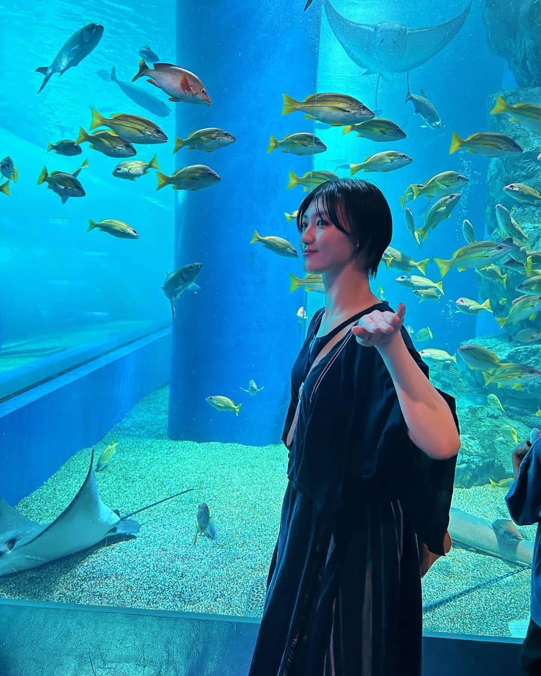 小林歌穂のインスタグラム：「⁡ 水族館🐟 ⁡  #アクアパーク#あはは」