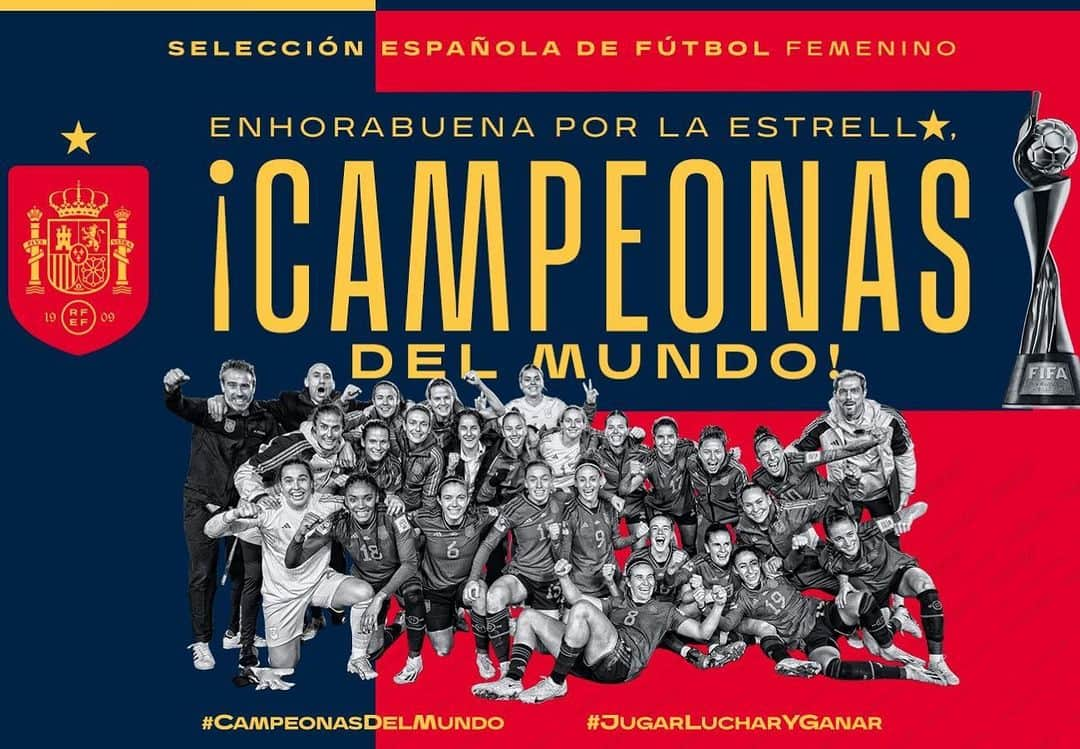 ホアキン・サンチェスのインスタグラム：「ENHORABUENA!!! CAMPEONAS DEL MUNDO!!! 💪🤗💚 @sefutbolfem」