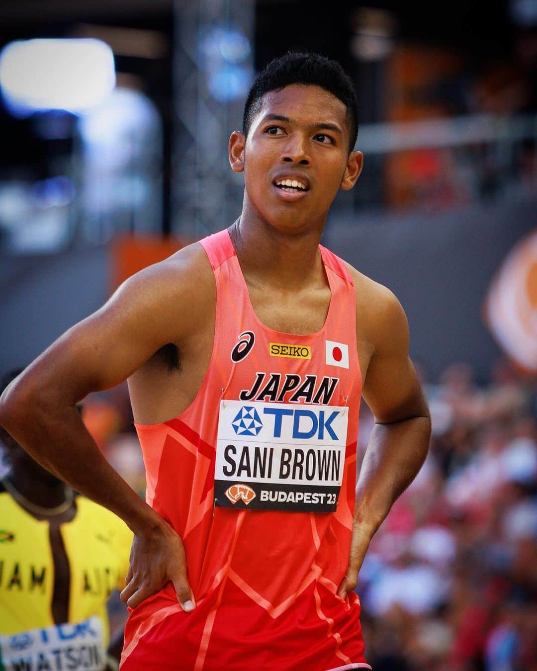 サニブラウン・ハキームのインスタグラム：「A second consecutive world final, back under ten seconds (9.97 =PB), and ready for to build towards bigger and better.   Congratulations, @hakimsanib」
