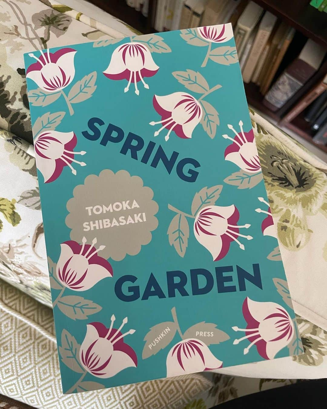 ジュディ・グリアのインスタグラム：「This book made me so happy. A beautiful little story that reminded me to be curious about people and places.   #tomokashibasaki #pushkinpress #springgarden #pollybarton #reading」