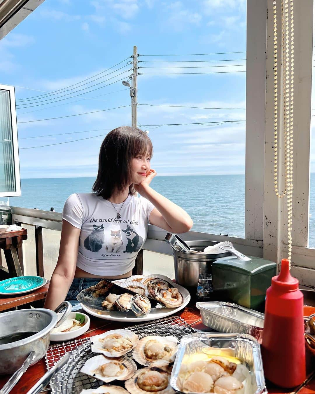 内藤理沙さんのインスタグラム写真 - (内藤理沙Instagram)「海鮮BBQ🦪🔥🥤」8月21日 18時20分 - risa_naito_official