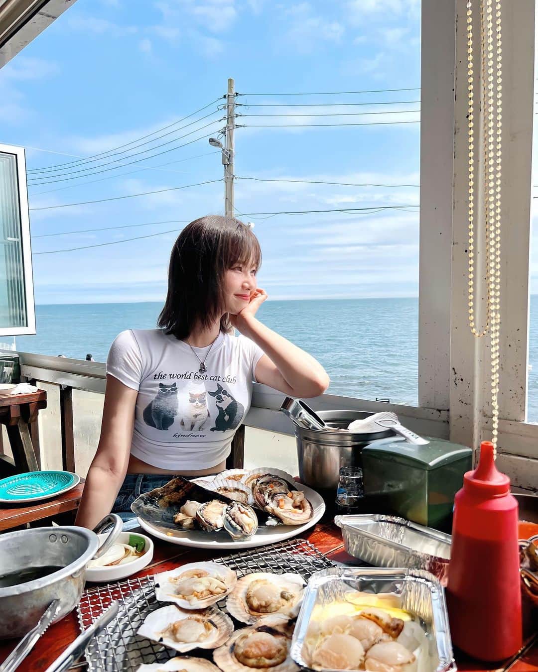 のインスタグラム：「海鮮BBQ🦪🔥🥤」
