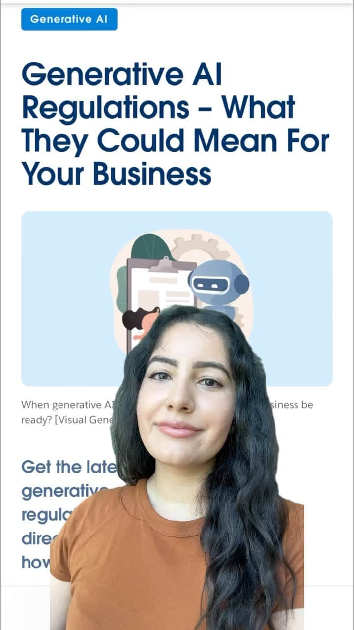 Salesforce のインスタグラム：「No need to search “What is generative AI?” We have the answer you’re looking for. 👀 Tap the link in bio for a deeper dive.」