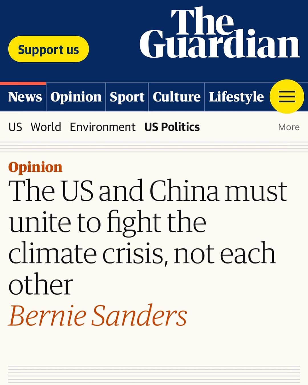 バーニー・サンダースさんのインスタグラム写真 - (バーニー・サンダースInstagram)「The U.S. is facing massive devastation as a result of climate change. China is facing massive devastation as a result of climate change. Instead of spending billions planning for a war against each other, these two countries should work together to combat climate change.  https://www.theguardian.com/commentisfree/2023/aug/21/us-bernie-sanders-china-climate-change-cooperation」8月22日 4時00分 - berniesanders