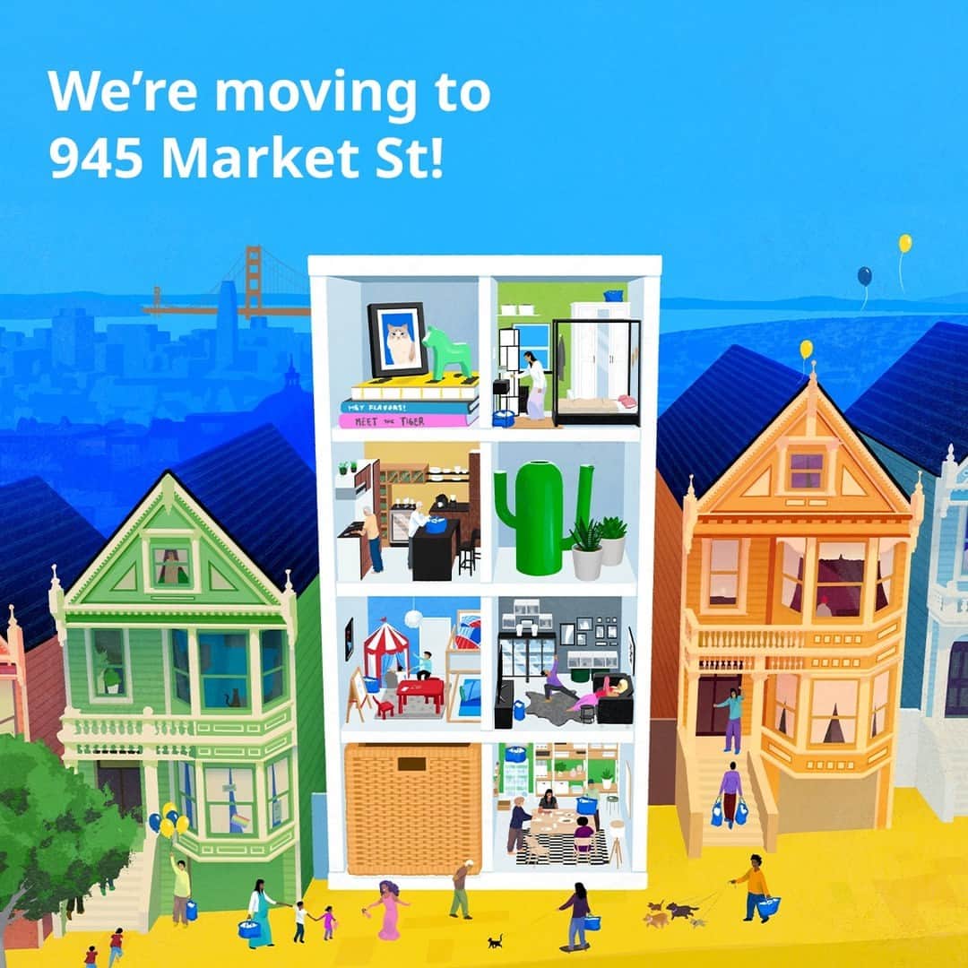 IKEA USAのインスタグラム：「Prepare to see big blue bags on the trolley! We’re moving in at 945 Market St in downtown SF! Starting, this Wednesday 8/23, you can visit a city format store that's perfect for pop-ins. Learn more at the link in bio.」