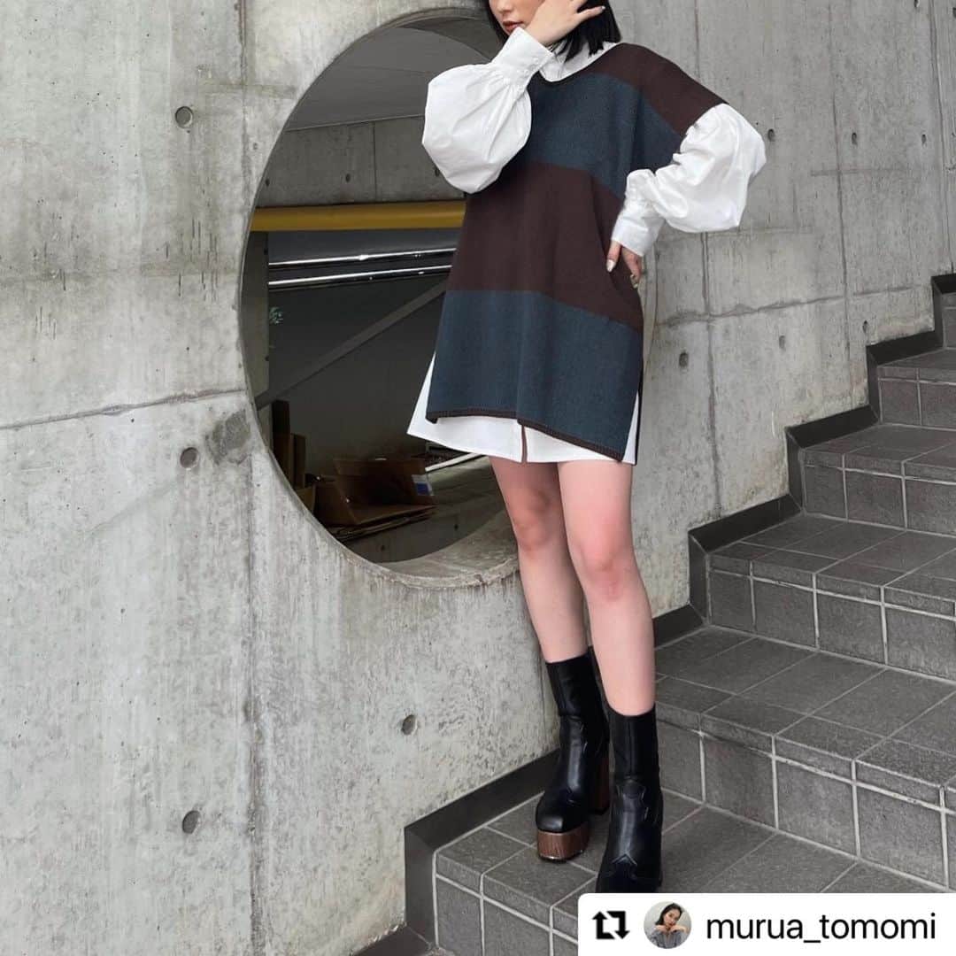 MURUAさんのインスタグラム写真 - (MURUAInstagram)「#Repost @murua_tomomi with @use.repost ・・・ . １つ前のシャツワンピのReelの色違い~🌿🤎 こっちのカラーも可愛いんだよなぁ~  #murua #murua_snap #ootd #ootdfashion #coordinate #fashion #murua2023aw」8月21日 20時06分 - murua_by_staff