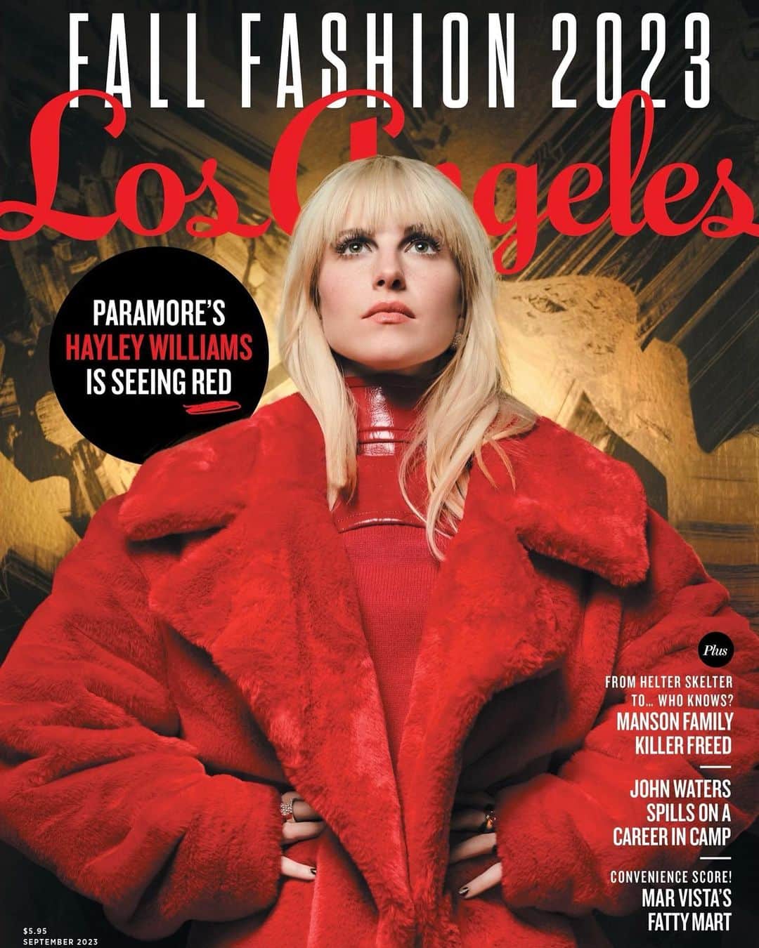 ヘイリー・ウィリアムスのインスタグラム：「The full @lamag piece is online now. 👹 Thanks for having me.   Editor in Chief Shirley Halperin —@shirleyhalperin Written by Lina LeCaro —@linalecaro Photographed by  Elisabeth Caren — @elisabeth.caren Creative Direction by Ada Guerin — @guerin_ad Styled by Lindsey Hartman with Only Agency — @lindseyhartman Hair & Makeup by Brian O’Connor — @colormebrian」