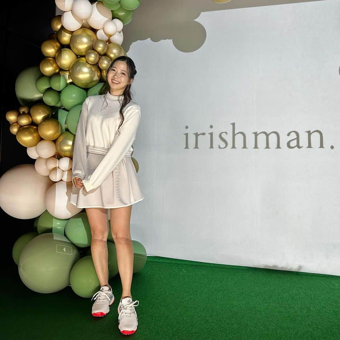 江原詩織のインスタグラム：「@irishman.jp の2023A/W Collection LauncPartyへ行ってきました🎈  デザインも機能性も改良されててロゴも新しくなっててすごく可愛かった🥹✨  アースカラーのセットアップは可愛い上にふにふしてる肌触りも着心地も良くて最高でしたっ🐻‍❄️💕  #irishman #2023aw #ゴルフコーデ #ゴルフウェア　 #ゴルフ初心者 #ゴルフ部 #ゴルフ上手くなりたい #ゴルフ好きとつながりたい #golfswing #女子ゴルフ #ゴルフ女子 #ゴルフ男子 #ゴルファー #golfrange #golflife #golfer #golf #골프 #กอล์ฟ #高尔夫球 #golfstagram #instagolf」