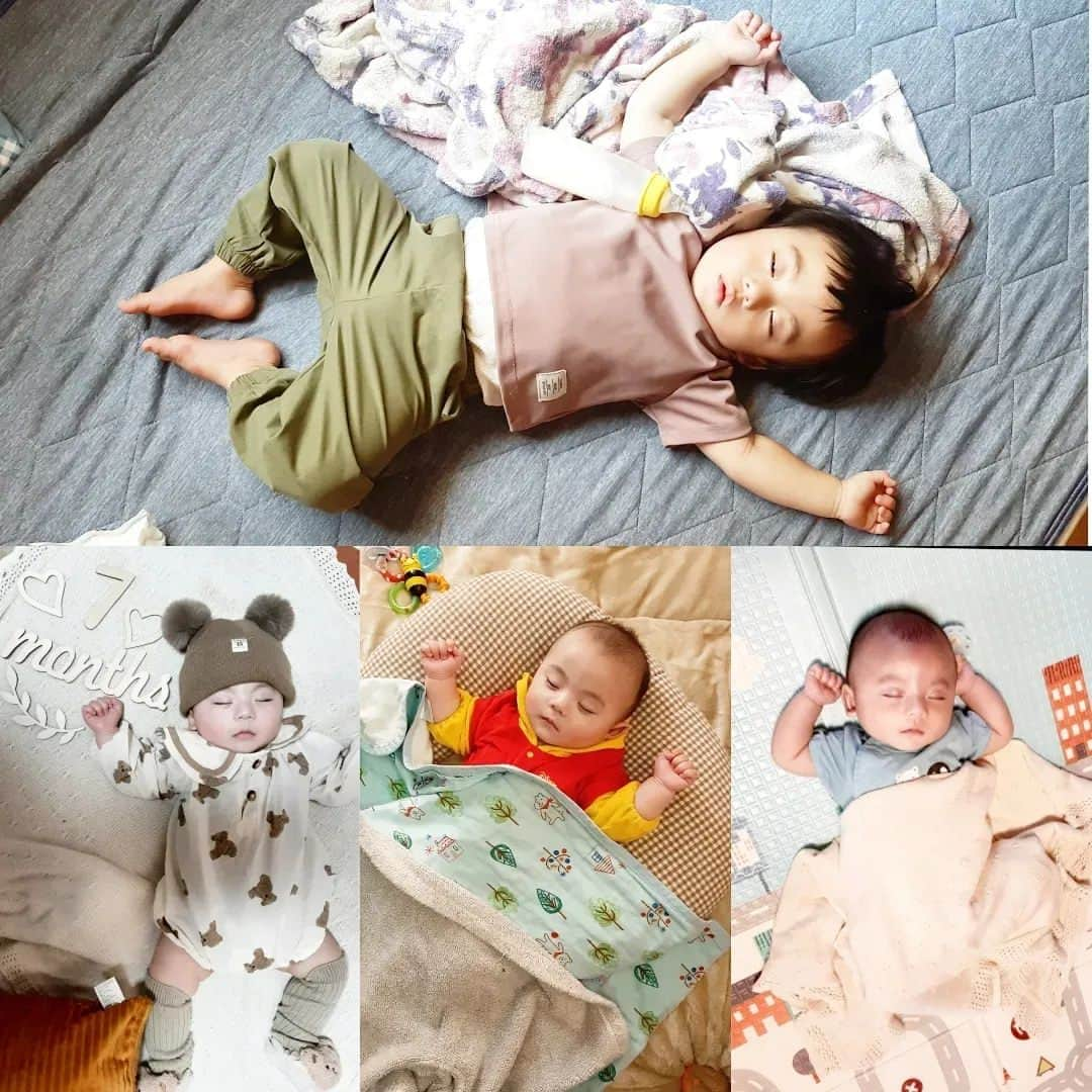 友利愛美のインスタグラム：「👶💤変わらない寝相にほっこり🥰🧡  さ、暑いけど遊びに行くぞぉ〜🚲♥  ☀👩‍👦☀  皆様も暑さに気をつけながら楽しい1日をお過ごしください💕  #お昼寝#すやすや #babyboy#赤ちゃんとの暮らし  #1歳3ヶ月#寝相コレクション #成長記録#公式たまひよグラマー」