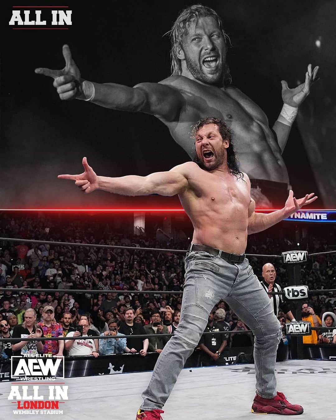ケニー・オメガのインスタグラム：「In 2018, @kennyomegamanx was ALL IN.  THIS SUNDAY, Kenny Omega is ALL IN LONDON!  Kenny joins @hangmanadampage 0& @ibushi_kota521 to take on #BulletClubGold's @jaywhitenz, #JuiceRobinson & @RealTakesoup at #AEWAllIn LIVE on PPV at @wembleystadium in London, UK at 6pm BST/1pm ET/10am PT!」