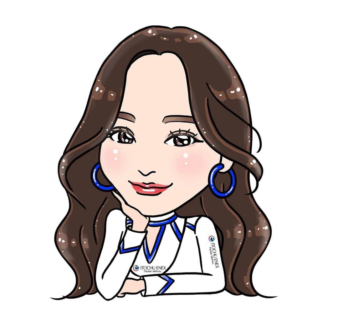 大山美保のインスタグラム：「SUPER GT、SUPER FORMULAの2カテゴリーで「ITOCHU ENEX IMPUL LADY」として活躍中の 福江ななかちゃん(@nanaka_fukue )の 似顔絵イラスト、横断幕デザイン案を担当させていただきました☺️✨  美しく麗しいななかちゃんは、 こちらのチームは今年で2年目☺️💕  美しすぎて描きながらウットリしていました…😍✨✨  今回納品までのスケジュールがタイトで、 似顔絵描きながら背景を進めないと間に合わない状態だったので、  似顔絵を制作しつつ、 背景のデザイン案をラフ画で描いて、 それを印刷業者さんが並行して仕上げてくれるという新しいスタイルで挑みました！！！(´⊙ω⊙`)✨  仕上がりはバッチリ👌✨で、 いろんな方に協力していただき最短で仕上げる事が出来て感無量でした（ ; ; ）✨  作品を作る上で、 新しい方法を知る事が出来た事も とても大きな収穫となりました😭✨  色々とご提案くださり、 迅速な対応をしてくださったクライアント様には本当に感謝です🥹✨  素敵なご依頼を本当にありがとうございました❣️  ななかちゃんのご活躍を応援しています❣️＼(^o^)／✨✨  #似顔絵 #レースクイーン #RQ #福江ななか  #supergt  #sgt  #superformula  #sf #似顔絵 #イラスト #イラストグラム」