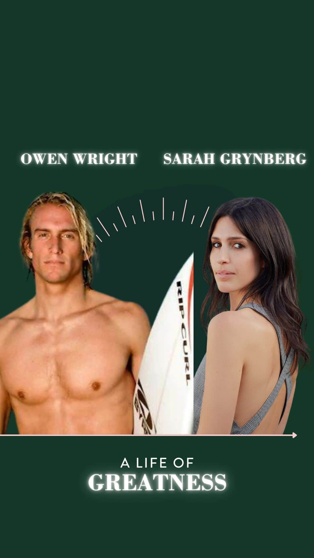 オーウェン・ライトのインスタグラム：「@sarahgrynberg talks with pro surfer @owright on A Life Of Greatness podcast. They discuss his extraordinary journey of recovery, how he defied all odds to return to elite surfing, the mindset that propels him forward and his profound insights gained while facing extreme adversity.  In the shadow of a big trauma, sometimes it can be easy to assume the best days are behind you, but I hope this episode is a reminder that you can renew your outlook, harness inner strength and a new sense of purpose to see that your best days are yet to come.  🎧listen via link in @sarahgrynberg bio or search ‘A Life Of Greatness’ wherever you get your podcasts.  #owenwright #alifeofgreatnesspodcast #alifeofgreatness #sarahgrynberg」