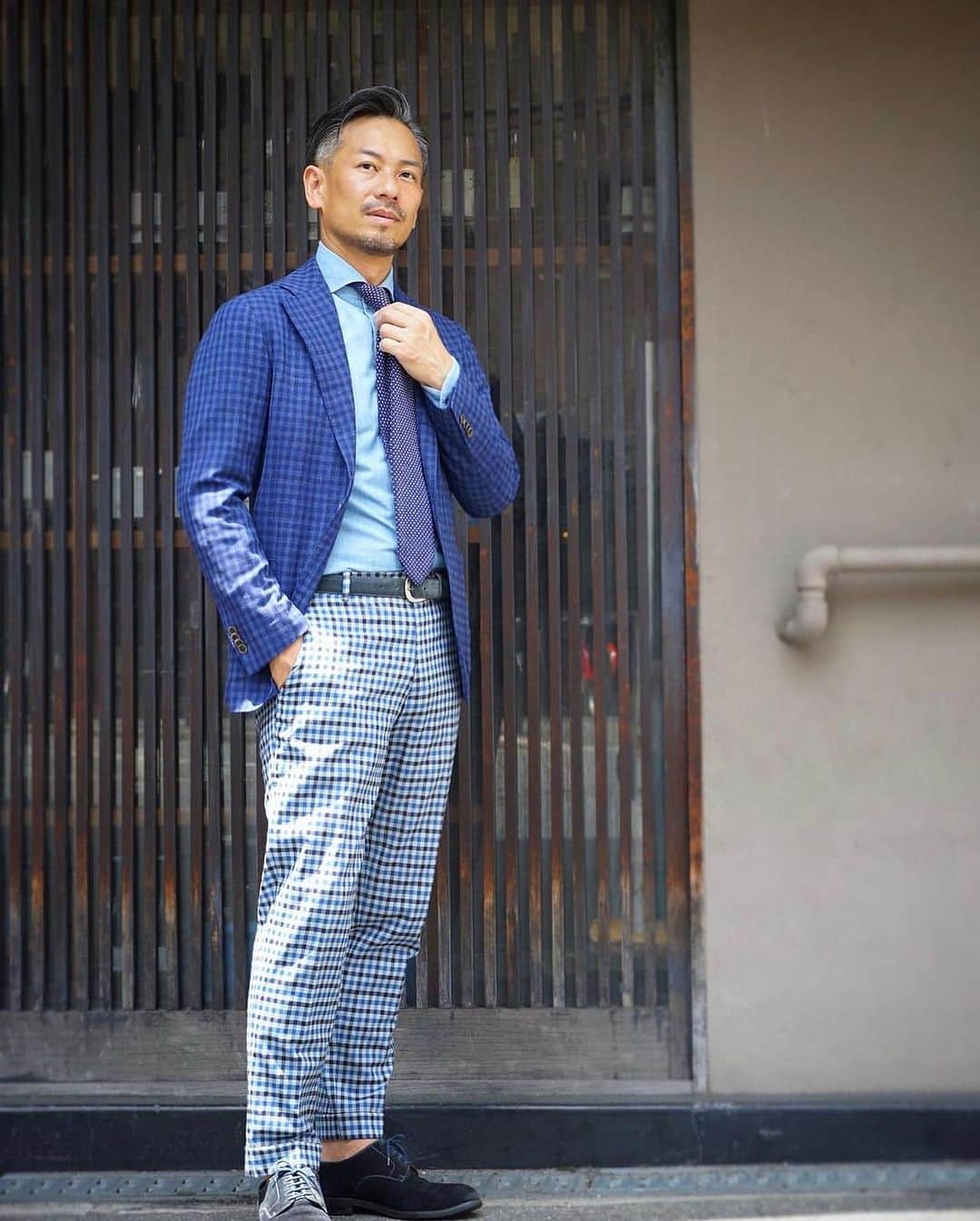 Luxumのインスタグラム：「Checkered Jacket × Checkered Pant  #check  #casualstyle  #mensfashion  #オーダースーツ  #オーダータキシード」
