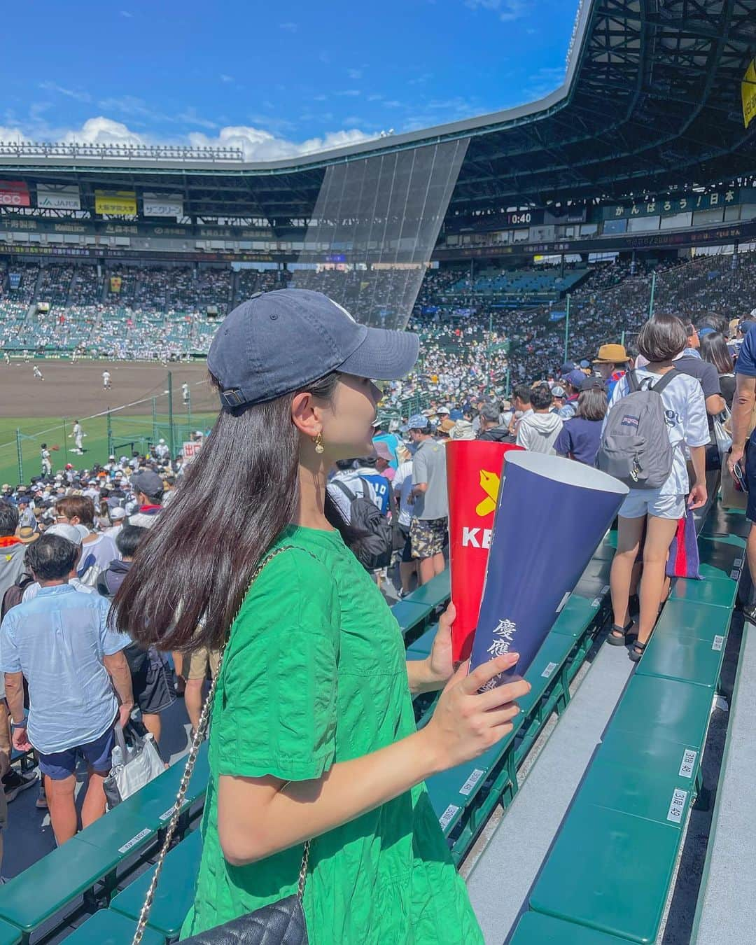 松田和佳のインスタグラム：「⚾️💕  #夏の甲子園 #甲子園 #甲子園2023 #慶應義塾 #慶應野球部 #応援」