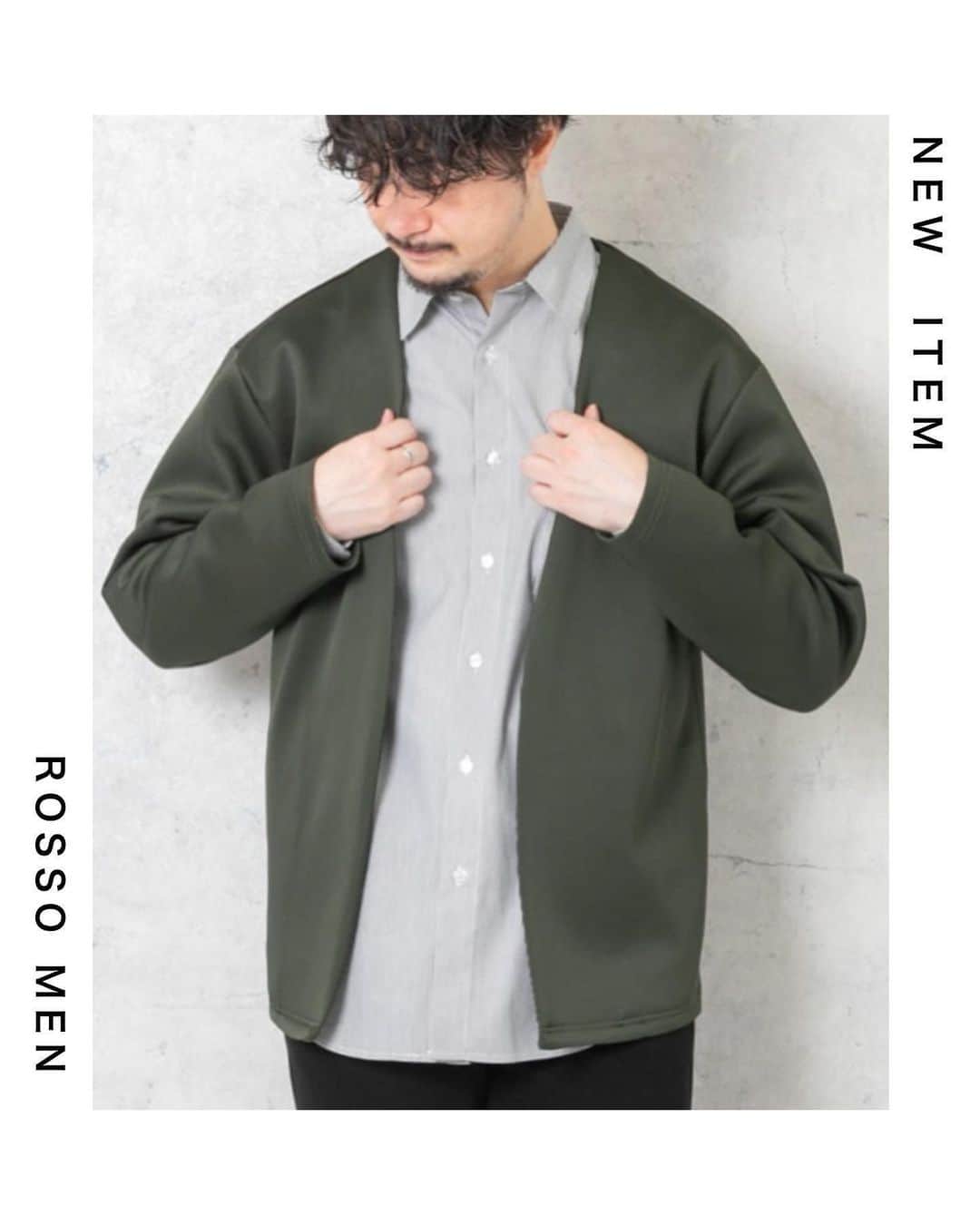 ROSSO MENのインスタグラム：「・  【軽やかに羽織れる上品カーディガン】  ノーカラージャケットのようなきれいめな印象の着流しカーディガンが登場。 軽量でストレッチ性に優れ、ややゆったりしたシルエットは着心地が良く軽やかに羽織っていただけます。 光択感のある上品な風合いでスラックスとの相性も良く、オンオフ問わずお使いいただけるアイテムです。 羽織りとしてだけでなく、コートやブルゾンのインナーに重ねることでシーズン通して活躍します。  - POINT - ・ノーカラーで前留めのないミニマムなデザイン ・ドロップショルダーのややルーズなサイズ感 ・サイドに目立たないスラッシュポケットを配置  《画面をタップすると商品詳細をご覧いただけます》 ーーーーーーーーーーーー  《ITEM》  カラートッパーカーディガン カラー :KHAKI , BLACK , NAVY , ORANGE サイズ :  M . L . XL  ¥9,900（tax in)  ーーーーーーーーーーーー  .  #メンズ #urbanresearch #アーバンリサーチ #urbanresearchrossomen#アーバンリサーチロッソメン #春服コーデ #夏服コーデ #大人カジュアル #きれいめカジュアル #大人カジュアルコーデ #きれいめカジュアルコーデ #ギフト #ギフトにおすすめ #おすすめギフト #ootd #スタイリング #スタッフスタイリング  #大人きれいめコーデ #着映えコーデ #メンズファッション #大人カジュアルスタイル #おでかけコーデ #お出かけコーデ」