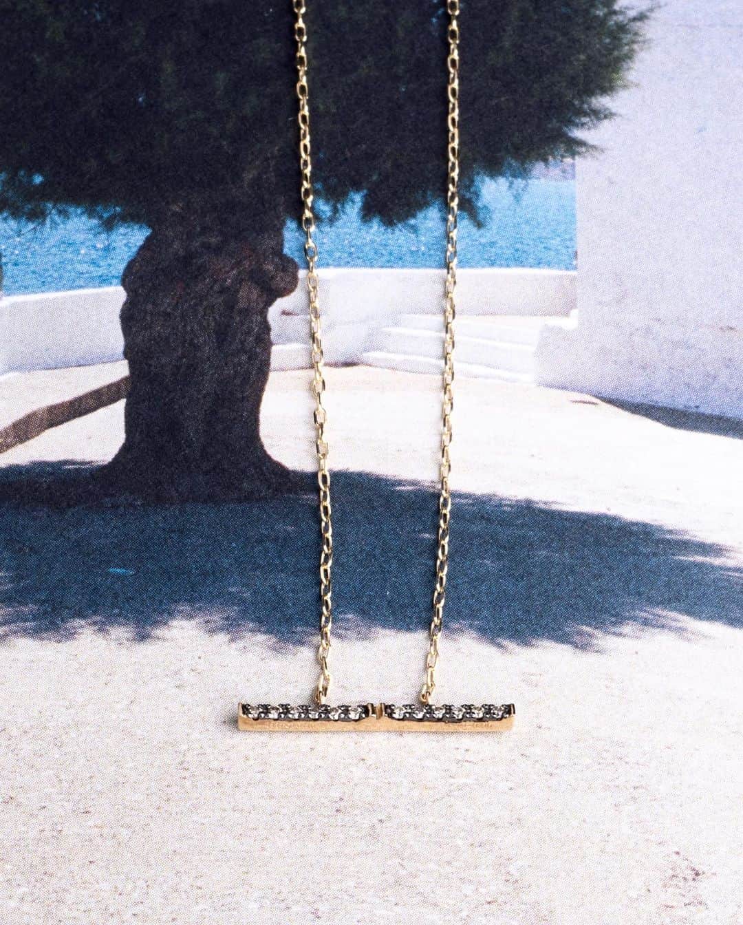 Hirotaka Jewelryのインスタグラム：「“TRAPEZE” DIAMOND NECKLACE BLACK RUTHENIUM PLATED #hirotakajewelry」