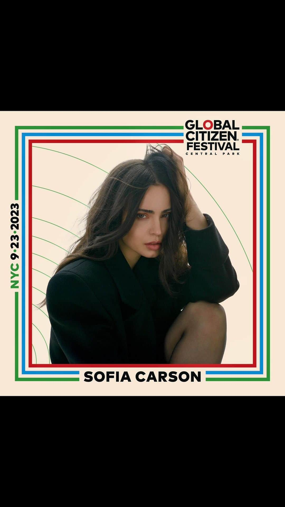 ソフィア・カーソンのインスタグラム：「Performing at #GLOBALCITIZENFESTIVAL IN CENTRAL PARK SEPTEMBER 23rd♥️    Honored to join @GlblCtzn, activists from around the world, and iconic artists as we come together through the power of music to change our world….See you soon in NYC♥️   Link in stories or go to: https://glblctzn.co/Sofia-Carson」