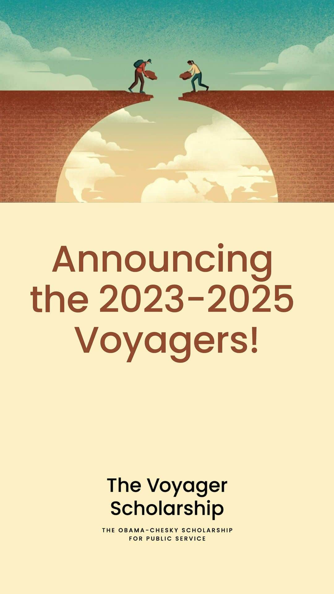 ミシェル・オバマのインスタグラム：「@BarackObama, @BChesky, and I are so excited to welcome our newest class of Voyagers!  These changemakers are making a difference in their communities and we can’t wait to support them along their journeys in public service. Learn more at the link in my bio. 🎓」