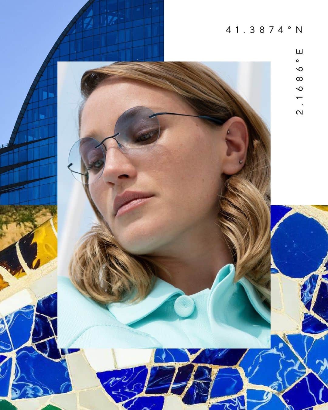 シルエットのインスタグラム：「TMA - The Icon Tinted in Cosmic Blue is the perfect style statement to make in which city? If you know, tell us in the comments.   #SilhouetteEyewear #EmpoweredByLightness #SummerStyle #TMATinted」