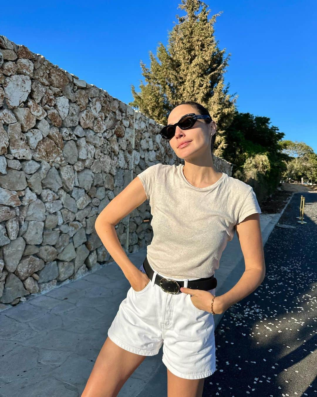 ガル・ガドットのインスタグラム：「Just take a minute to fix your hair and breathe 🤍☀️」