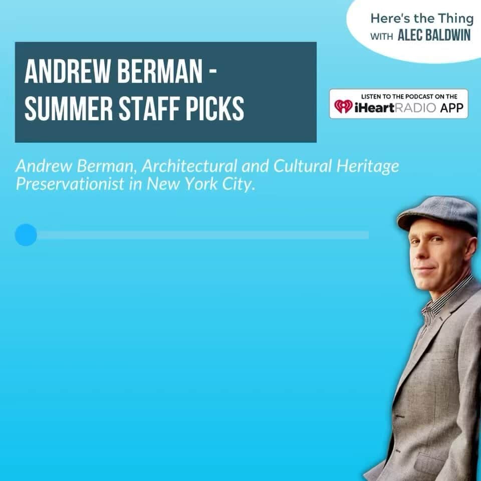 アレック・ボールドウィンのインスタグラム：「It’s time for the final episode in our Summer Staff Picks series, highlighting favorite conversations from the Here’s The Thing archives. This week, we revisit my conversation with Andrew Berman. He has been called one of the most powerful people in New York real estate, but not because he’s a deep-pocketed developer.   Berman is the Executive Director of Village Preservation, where he advocates for the protection and conservation of historically important buildings and sites. We speak about his background and what led him to this field, how the changing zoning laws affect his work, his wish for the city’s future, the recent wins that Village Preservation has achieved, the ways the city has changed since covid, and the challenges involved in solving the city’s affordable housing crisis.  Listen to the full episode now at the link in my bio.」