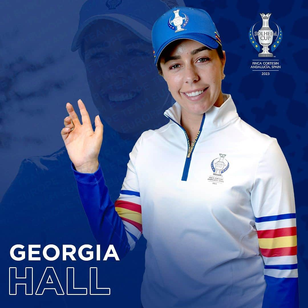 ジョージア・ホールのインスタグラム：「So excited to be part of Team Europe for my 4th @thesolheimcup ! 🇪🇺 To be playing infront of a home crowd alongside this amazing team is going to be 🔥 CMON TEAM EUROPE!」