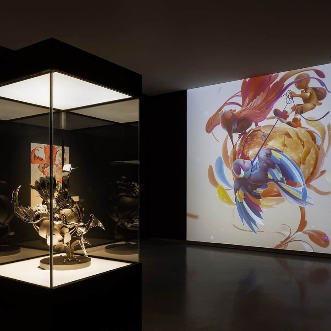 ジェームス・ジーンのインスタグラム：「Spring as painting, bronze sculpture, and digital animation 🌸 On view now at Eternal Spiral III in Shenzhen」
