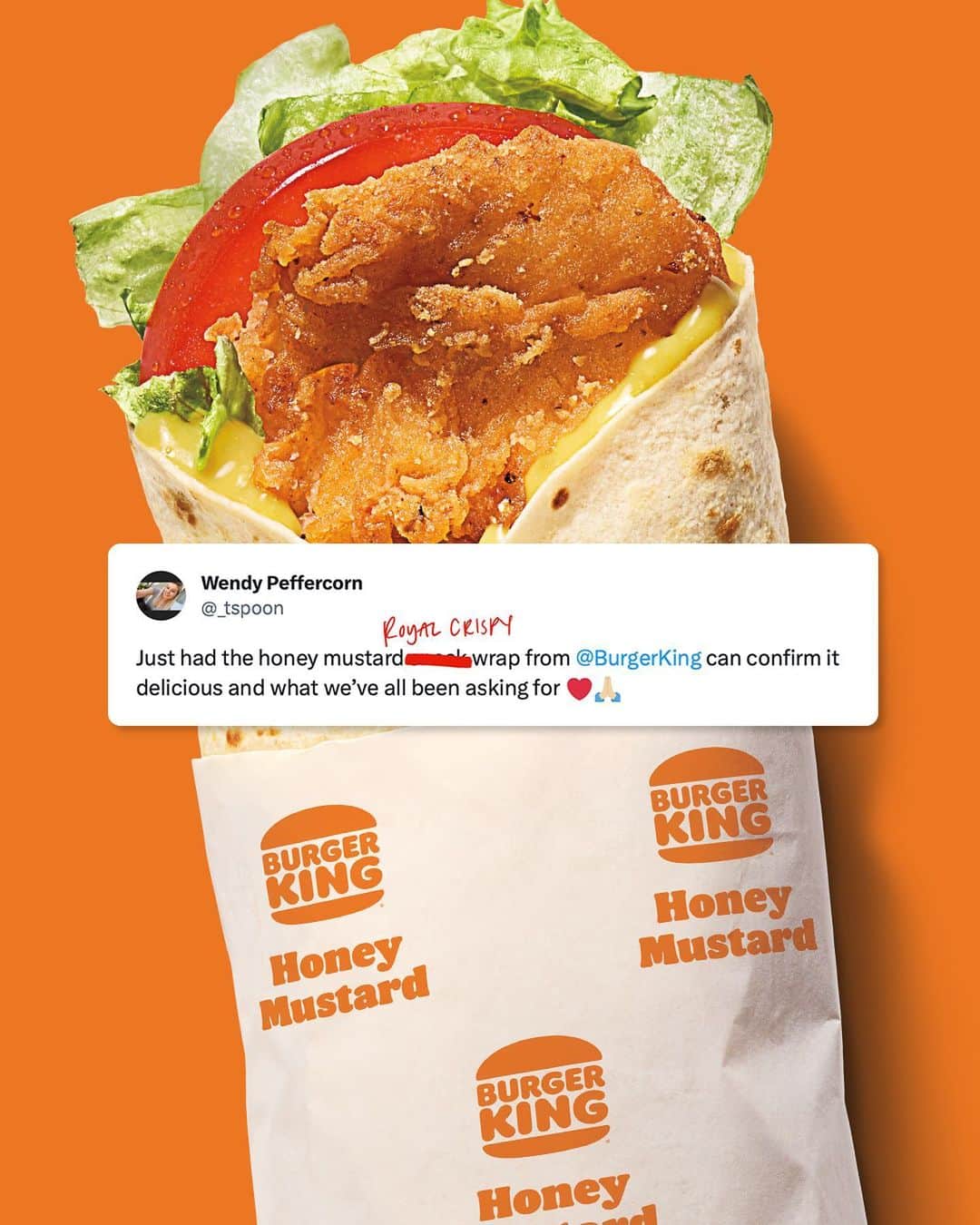 バーガーキングのインスタグラム：「pls call the Burger King Royal Crispy Wraps by their government name」