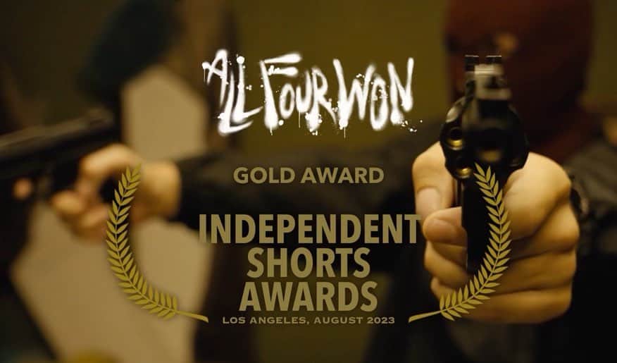 ヘイレイ・オランティアのインスタグラム：「Gold Award Winner for Best Crime Short! Thank you @independentshortsawards for this! 🎬 so proud of this team!」