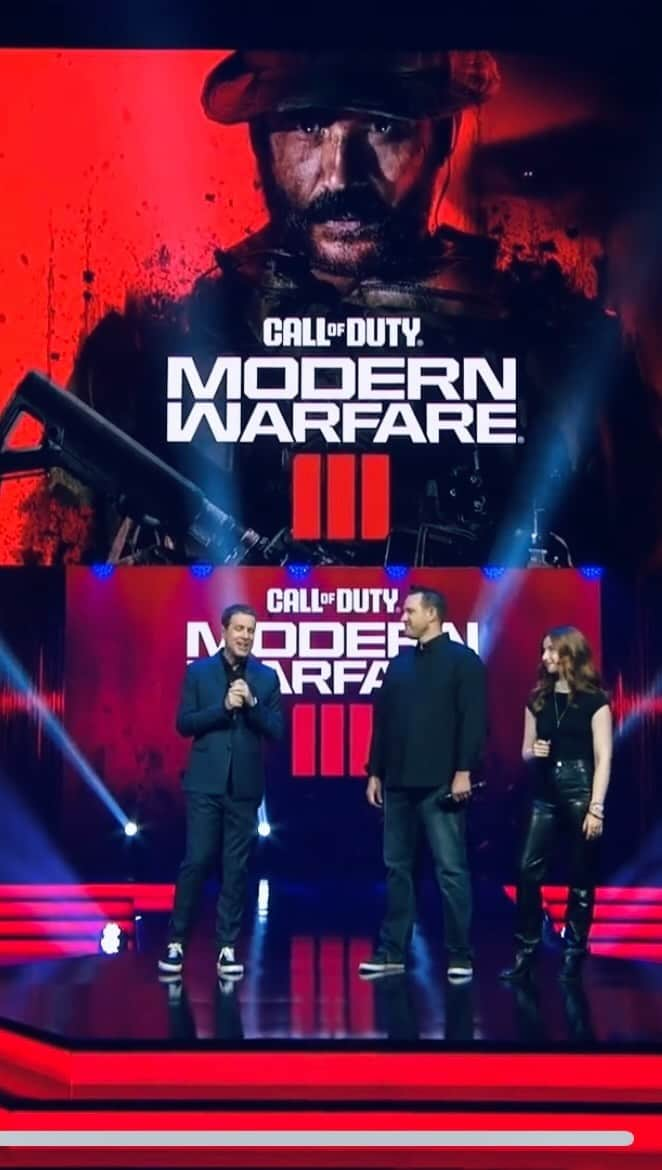 スレッジハンマー・ゲームズのインスタグラム：「ICYMI, our very own Creative Director Dave Swenson & Narrative Designer Shelby Carleton debuted #ModernWarfare3’s Campaign for the first time on the #gamescomONL stage. We’re excited to reveal more about our newest innovation to Campaign, Open Combat Missions, in the days ahead. In the meantime, head over to @CallofDuty’s youtube to watch our first Campaign level, Operation 627, link in stories👀」