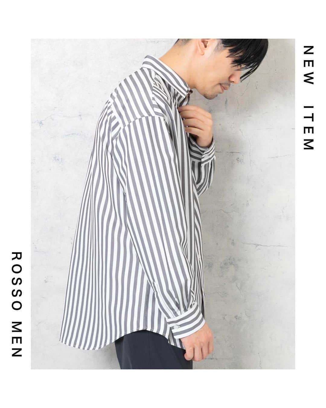 ROSSO MENのインスタグラム：「・  【リラックス感のあるルーズなシルエットで主役級の一着】  ドロップショルダーでゆったりしたサイズ感がトレンドを押さえた新定番シャツ。 太ピッチのストライプ柄がトラッドな雰囲気を感じさせ、また微光沢のあるブロード生地を使用しておりカジュアルはもちろんキレイめにも使いやすい一着。 Tシャツの上からさらっと羽織っても、ベストやアウターのインナーとしても取り入れてもコーディネート映えする一枚です。  -POINT ・太ピッチのストライプが目を引くデザイン ・程よくゆったりしたサイズ感でトレンドを押さえたシルエット ・バックデザインはボックスプリーツを採用し可動域を確保  《画面をタップすると商品詳細をご覧いただけます》 ーーーーーーーーーーーー  《ITEM》  リラックスブロードビッグストライプシャツ カラー :BLACK , BLUE , DUSTY PINK サイズ :  M . L . XL  ¥8,800（tax in)  ーーーーーーーーーーーー  .  #メンズ #urbanresearch #アーバンリサーチ #urbanresearchrossomen#アーバンリサーチロッソメン #春服コーデ #夏服コーデ #大人カジュアル #きれいめカジュアル #大人カジュアルコーデ #きれいめカジュアルコーデ #ギフト #ギフトにおすすめ #おすすめギフト #ootd #スタイリング #スタッフスタイリング #大人きれいめコーデ #着映えコーデ #メンズファッション #大人カジュアルスタイル #おでかけコーデ #お出かけコーデ」