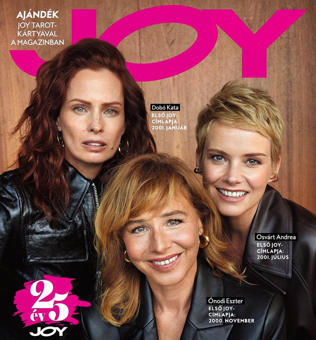 アンドレア・オズヴァルトのインスタグラム：「Szelíd motorosok 😆 25 év után ismét a @joyhungary magazin címlapján! Megtisztelő @eszter_onodi és @katadobo társaságában ennyi év után ismét itt szerepelni 🥰 Nekem fel sem tűnt, hogy eltelt 25 év 🙈🤪 Köszönet a #joymagazin-nak a nosztalgiáért 🥰 #cover #25anniversary #25thanniversary #magazine #magazinecover #covergirl #betterthenyesterday #over40 🙏🌸」