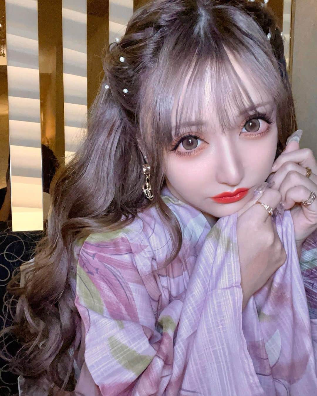 桜井莉菜さんのインスタグラム写真 - (桜井莉菜Instagram)「【 @ageha.kitashinchi 】 浴衣イベント👘💓 1日目は淡いピンクにしました🩷💜🩷 かーわーいー💓 やっぱ【 @dress_sugar 】の浴衣は毎年可愛いのでいっぱいで毎年迷うっ💜 今年は花火大会行けなかったけど、屋形船とか乗りたいなぁ🦋 誰か連れてってー🩷  #ageha#ageha北新地#北新地#北新地キャバクラ#浴衣#浴衣イベント#sugar浴衣」8月23日 10時13分 - rina__sakurai
