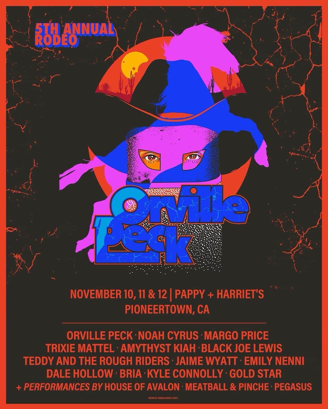 ノア・サイラスのインスタグラム：「we’re comin to the desert !  @orvillepeck   honored is an understatement ,, headlining one of the nights at my best friend’s 5th Annual Rodeo alongside him and so so many other talented artists and friends performing throughout the weekend .. will be filled with so much fun and love ,, see U there 🤎🐎 (fan pre-sale begins tomorrow at 10am / general tickets on sale Friday 10am local)」