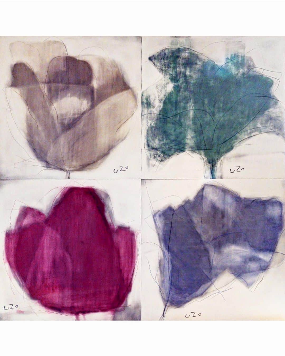 Uzo Hiramatsuのインスタグラム：「2022. #painter #Japan #fukuoka #contemporaryart #painting #drawing #mixedmedia  #flower #flowers」