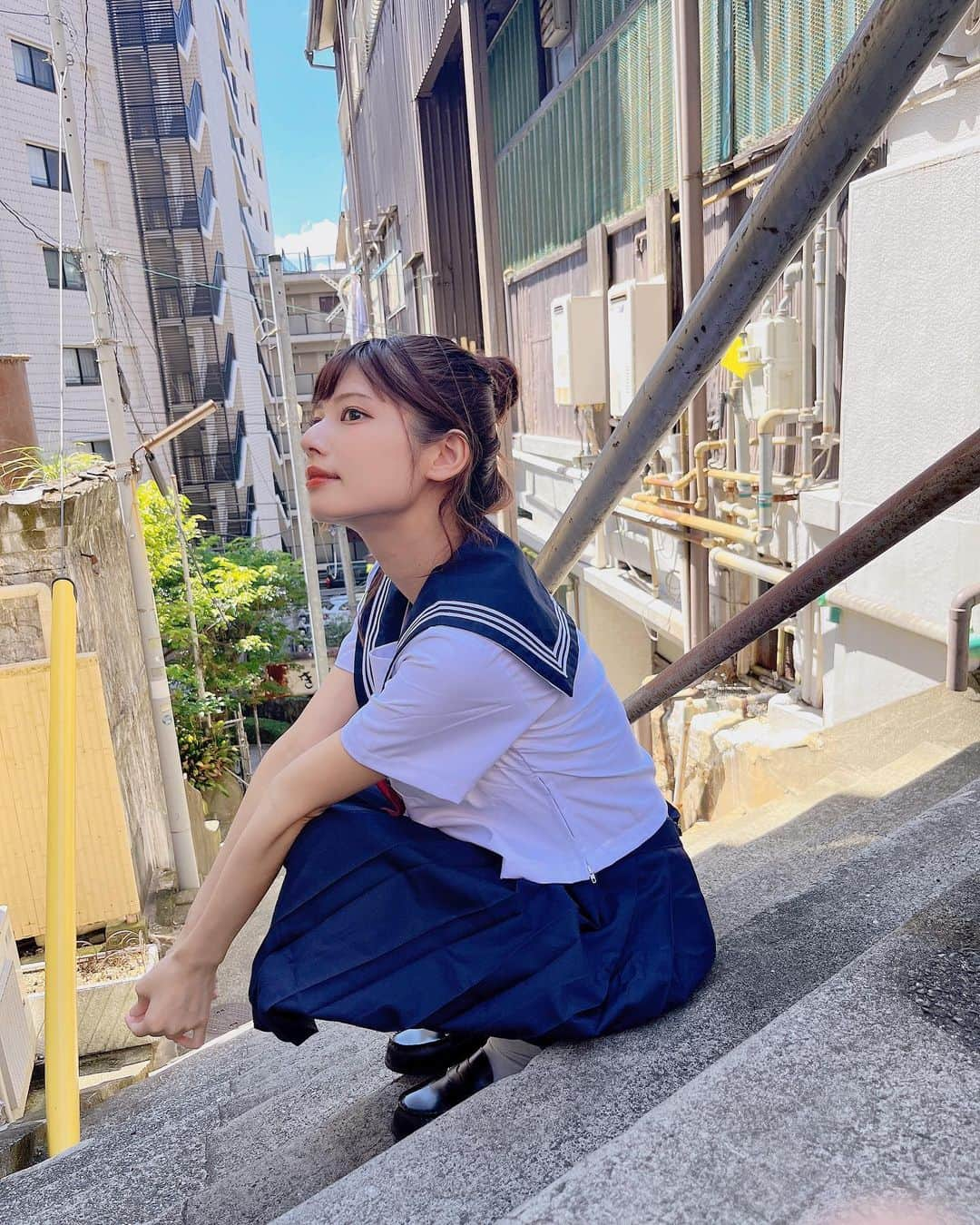 鹿目凛さんのインスタグラム写真 - (鹿目凛Instagram)「楽しい夏をお裾分け🌻  夏っぽいことした〜？  #でんぱ組inc #鹿目凛 #ぺろりん #アイドル #制服 ＃セーラー服 #静岡 #熱海 #初島 #川 #海 #夏」8月23日 19時11分 - kaname_rin