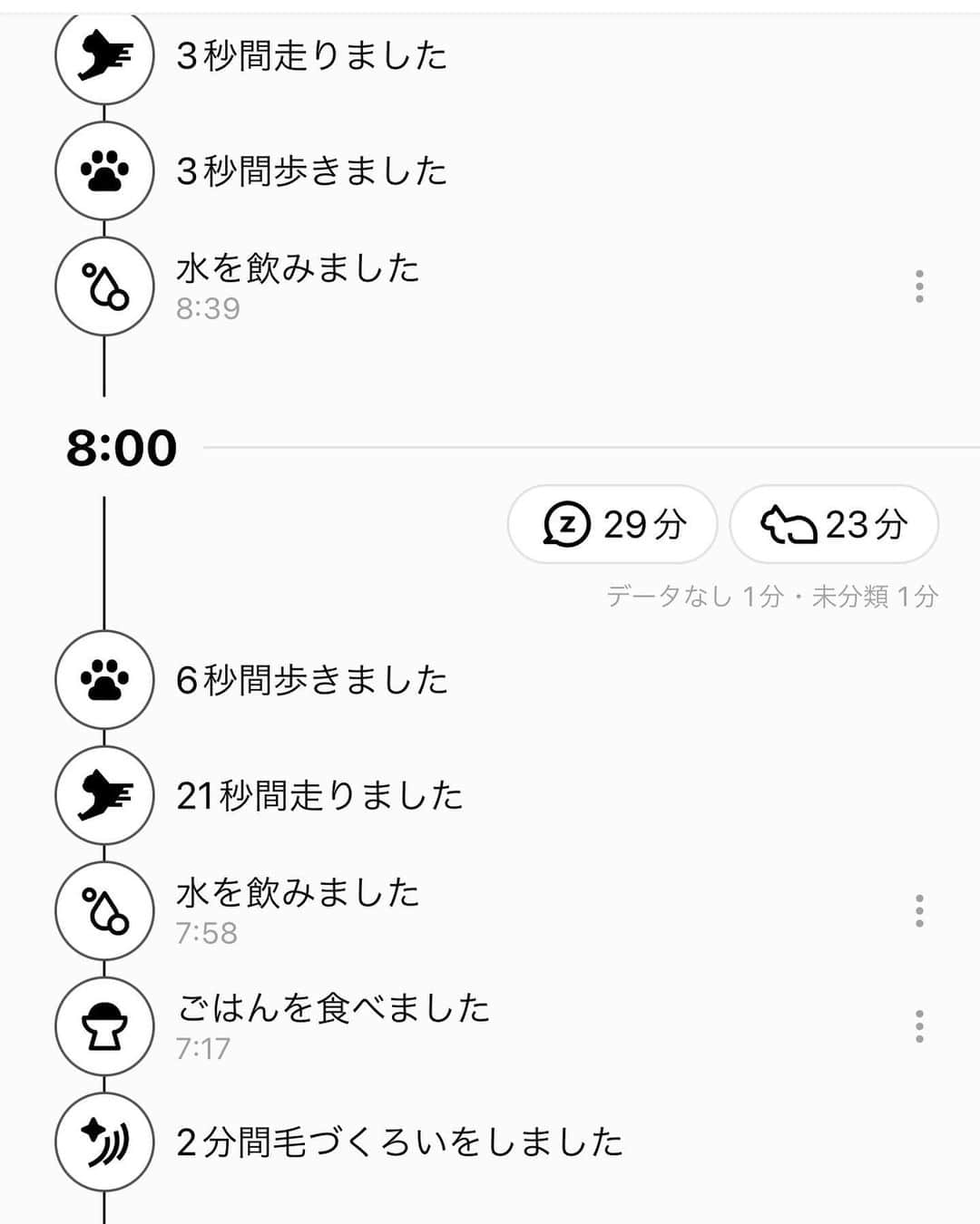 もじゃころさんのインスタグラム写真 - (もじゃころInstagram)「先月から体調崩してしまい、脱水症状がひどくてご飯全然食べれない日もあったりで体重も落ちてしまったチョッチュ具志コロペッペ😢 幸い血液検査やエコー検査ではひどい脱水以外は異常なく、数日に一度通院して点滴と注射を続けてだいぶ良くなり、ご飯もいつも通りちゃんと食べれるようになりました😭🩷   ペッペにはCatlogというスマート首輪を付けていますが、離れていてもスマホのアプリで「今水を飲んでいる」とか「ごはんをたべている」とか「毛づくろいをしている」とか1日の行動を把握できるので、特に体調の悪い時には頻繁にチェックして、とても助かっています。（これがかなり正確なデータなんです…！）  仕事で家を留守にしていると、ペッペが1日どのように過ごしているのかわからないので、元気に見えてもそうではなかったり、体調の変化にもいち早く気づけてほんとにおすすめです！  アプリには最近期間限定で猫様の日記機能が追加されて私も早速やってみました！猫の性格などを入れると、まるで本人が書いているかのような日記が😂🩷（写真8,9枚目）  新規の方は8/24〜8/31まで最大41%OFFのセール価格で購入できるとのことなのでこの機会にぜひ！！  また、こちらの招待コード→ 4XA4UA で2ヶ月間月額料金が無料になるのでもしよかったら使ってください！！  #チョッチュ具志コロペッペ #PR #Catlog #catlogのある生活」8月23日 19時29分 - mojyacoro96
