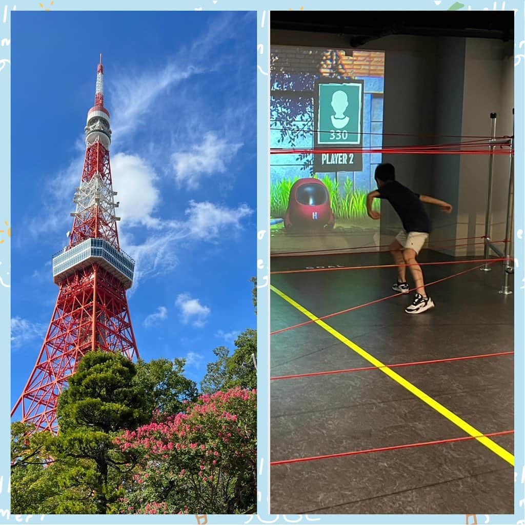 小倉優子さんのインスタグラム写真 - (小倉優子Instagram)「今日は、長男day🌟  長男のお友達とママと 東京タワーの中になる「RED」という室内で身体を動かしながらゲームをする遊び場に行きました☺️❗️❗️  色々なゲームがあるのですが 写真の「だるまさんが転んだ」がなかなかクリアできなくて、今日一番挑戦したゲームでした💡💡  ちなみに、私もやりましたが クリアできませんでした❗️❗️❗️  また挑戦しよう💓」8月23日 21時06分 - ogura_yuko_0826