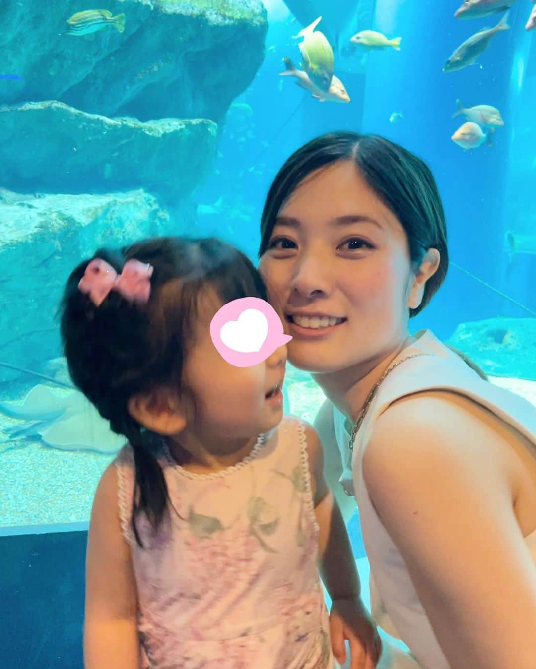 逢月あかりさんのインスタグラム写真 - (逢月あかりInstagram)「連れて行ってあげたかった水族館🐟🐠  イルカショーがすごかった思い出があり✨🐬  娘も歓声をあげて大興奮でした😊✨  髪型は編み込みにしてあげたけど帰りにはいつもボサボサ👧🏻🎀  #子連れお出かけ #アクアパーク品川#水族館#イルカショー #キッズヘアアレンジ #女の子ヘアアレンジ」8月23日 21時37分 - akari.ouzuki