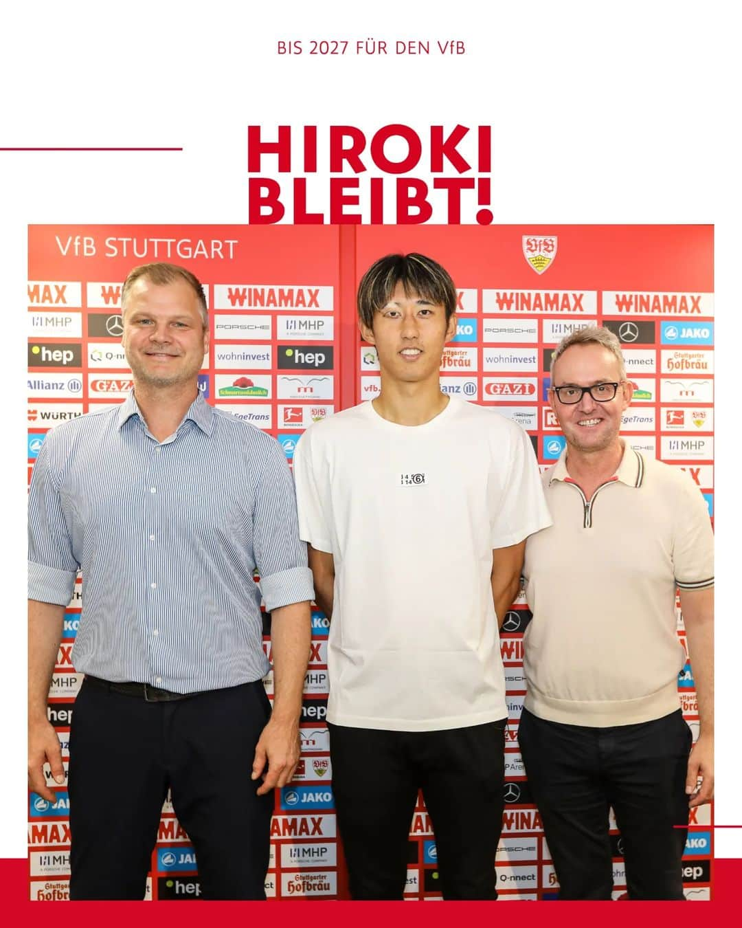 伊藤洋輝さんのインスタグラム写真 - (伊藤洋輝Instagram)「Hiroki Ito bleibt 🤍❤  Der VfB hat den Vertrag mit Hiroki #Ito vorzeitig verlängert und den japanischen Nationalspieler bis zum 30. Juni 2027 an den Verein gebunden.  🔗 Den Link zur Meldung gibt’s in der Story. _ #VfB #Ito2027 #Vertragsverlängerung #vfbstuttgart #vfbstuttgart1893 #auscannstatt #furchtlosundtreu #VfBInsta」8月23日 21時42分 - hiroki_ito38