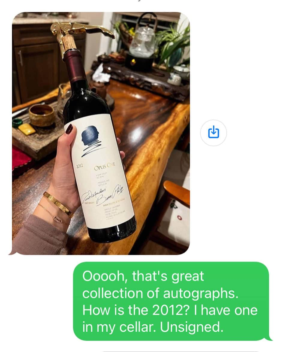 シーマス・デヴァーのインスタグラム：「If you have a 909 phone number and decided to text me this thinking it was a good opening for your phishing scheme, I’d still like to know how that 2012 Opus is holding. Drink or cellar, bro?」