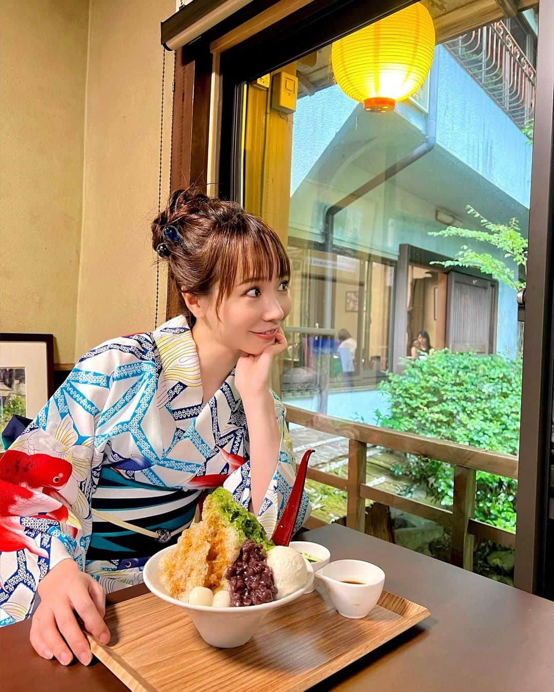 島川未有さんのインスタグラム写真 - (島川未有Instagram)「和田の屋さんにかき氷🍧を食べにいきました。 雰囲気も好き😍 冷たいの得意ではないのであまりかき氷とか食べてこなかったタイプなんですが、はまりそうです。 かき氷巡りしようかしら😎  #徳島カフェ#徳島グルメ#徳島ランチ#和田乃屋#和田の屋#夏の思い出#かき氷#徳島スイーツ#tokushima#japan#ootd#浴衣#撫松庵#浴衣コーデ#浴衣女子」8月23日 23時08分 - miyu_shimakawa